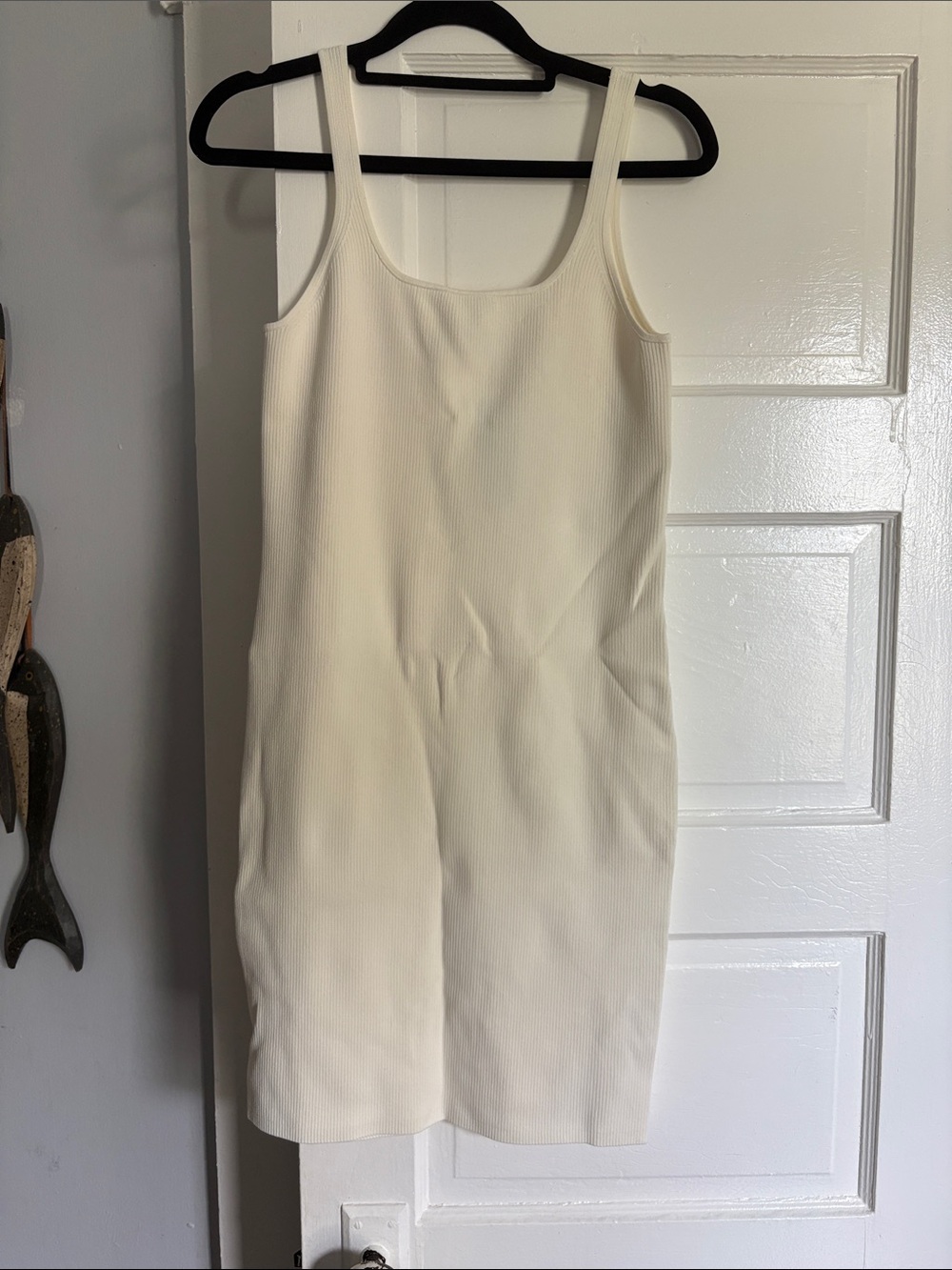 J. Crew Cream Ribbed Tank Mini Dress